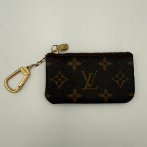 LOUIS VUITTON Monogram Coin Purse Card Holder with Chain