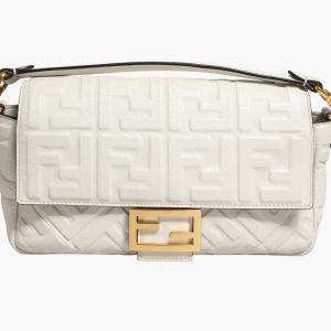 FF Embossed Baguette Nappa Leather Bag