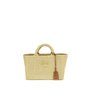 Beige Viscose Handbag