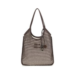 Brown Cotton Shoulder Bag