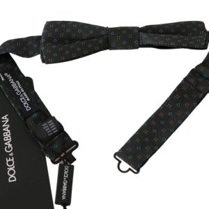 Gray Patterned Mens Necktie Papillon 100% Silk Bow Tie