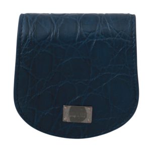 Blue Leather Holder Pocket Condom Case