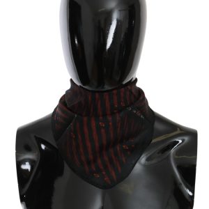 Black Orange 100% Silk Branded Scarf