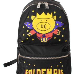 Black Golden Pig of the Year School Backpack