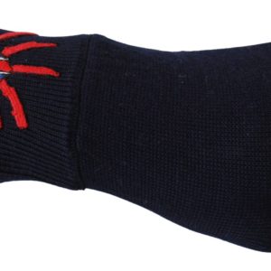 Blue #DGLovesLondon Embroidered Wool Gloves