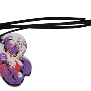 White Leather Butterfly Logo Keyring C'N'C Keychain