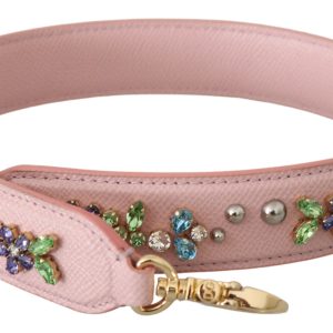 Pink Leather Crystal Stud Accessory Shoulder Strap