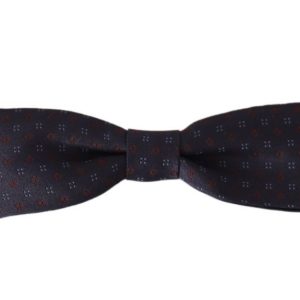 Gray Pattern Silk Adjustable Neck Papillon Bow Tie