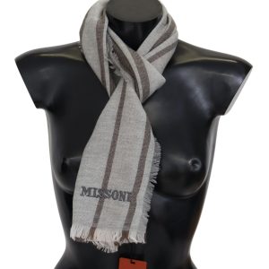 Multicolor Striped Wool Unisex Neck Wrap Scarf