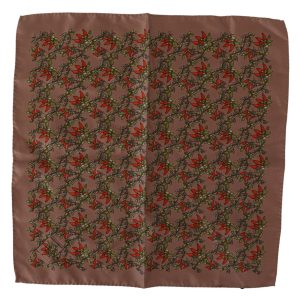Brown Carrots Print Silk Handkerchief