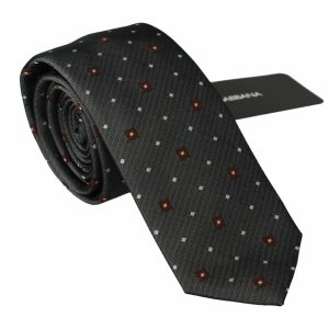 Gray Patterned Classic Mens Slim Necktie