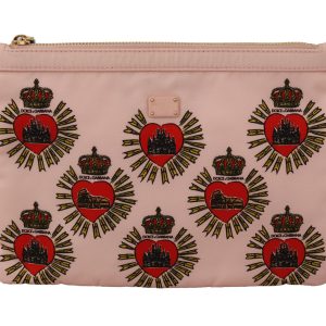 Clutch Pink D&G Logo Devotion Heart Toiletry Pouch Wallet