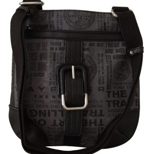 Gray Printed Logo Shoulder Crossbody Purse Bag