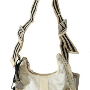 White Shoulder Crossbody Sling Fabric Purse