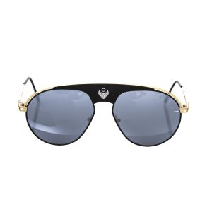 Black Metallic Men's Sunglass Shield