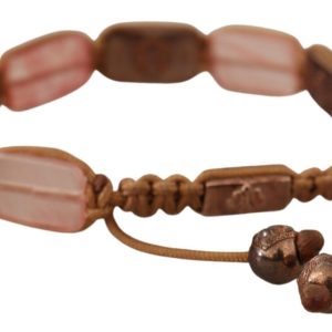 Multicolor Crystals Logo Embellished Adjustable Bracelet