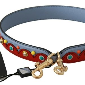 Blue and red Shoulder Strap Leather Blue Handbag Accessory
