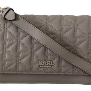 Light Grey Leather Crossbody Bag