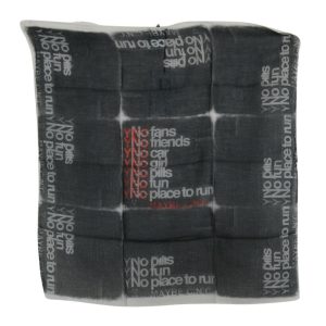 Dark Gray Wool Foulard Branded Scarf