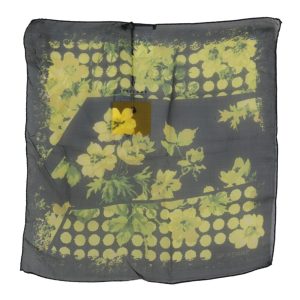 Black Yellow Floral Wrap Shawl Foulard Scarf