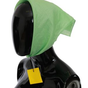 Apple Green Linen Square Foulard Head Wrap Scarf