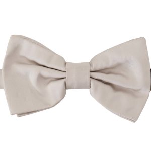 Gray 100% Silk Adjustable Neck Papillon Tie