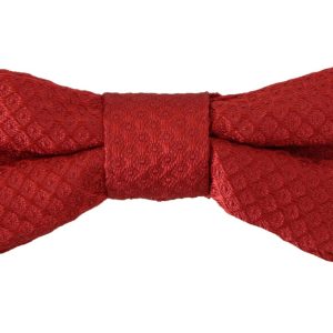 Red 100% Silk Adjustable Neck Papillon Tie