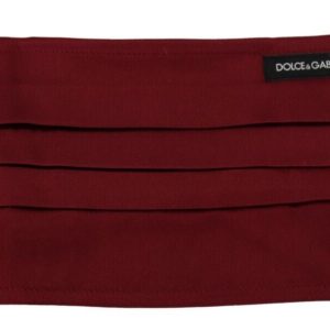 Maroon Silk Pleated Elastic Ear Strap One Size Face Mask