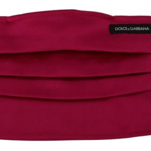 Maroon Silk Pleated Elastic Ear Strap One Size Face Mask