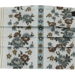 White Floral Cotton Pleated Elastic Ear Strap Face Mask