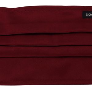 Maroon Silk Pleated Elastic Ear Strap One Size Face Mask