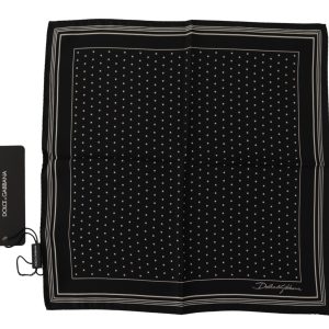 Black Polka Dots DG Logo Square Handkerchief