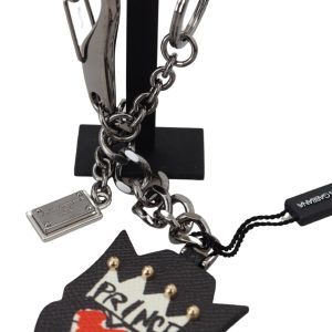 Black Prince Studs Logo Silver Brass Keychain