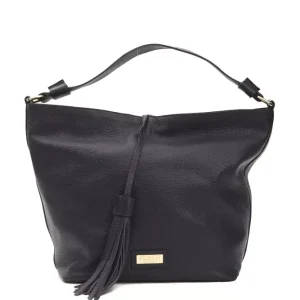 Gray Leather Women Shoulder Bag