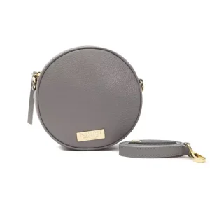 Gray Leather Women Crossbody Bag