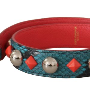 Green Crystals Leather Bag Shoulder Strap