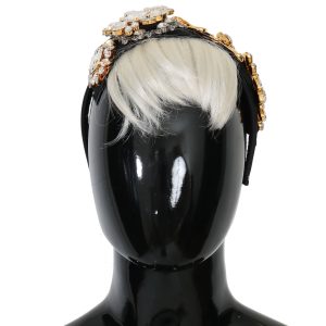 Black Crystal White Hair Parrucchiera Headband Diadem
