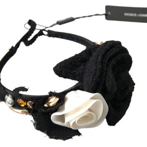 Diadem Headband Tiara White Rose Crystal Hair Gold