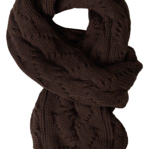 Brown Cashmere Knit Neck Wrap Shawl Scarf