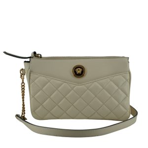 White Lamb Leather Pouch Crossbody Bag
