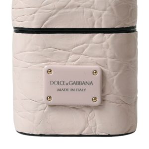 Light Pink Calf Leather Metal Logo Plaque Airpods Case