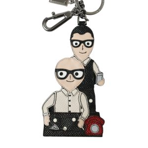Leather Dominico Stefano #DGFAMILY Logo Badge Keychain