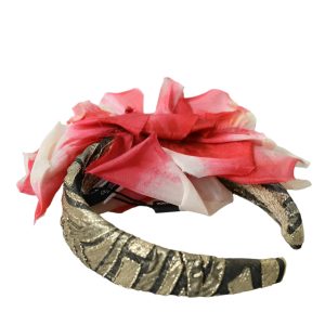 Multicolor Floral Applique Silk Women Headband Diadem