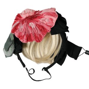 Black Viscose White Hair Parrucchiera Headband Diadem
