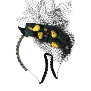 Black Lemons Sicily Purple Crystal Net Headband Diadem