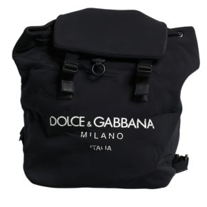 Black Neoprene Nylon DG Logo School Backpack Bag
