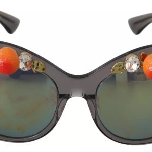 DG4283B Acetate Crystals Orange Applique Sunglasses