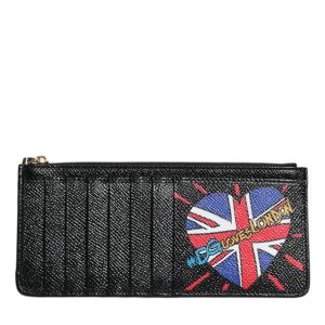 Black Leather #DGLovesLondon Cardholder Case Wallet