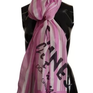 Pink White Striped Cotton Wrap Shawl Scarf