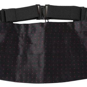 Black Silk Dotted Waist Tuxedo Belt Cummerbund
